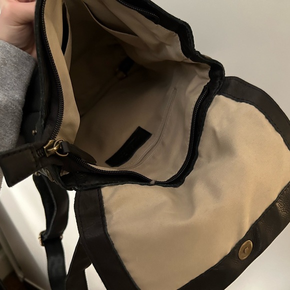 Black Leather Backpack - Picture 3 of 3